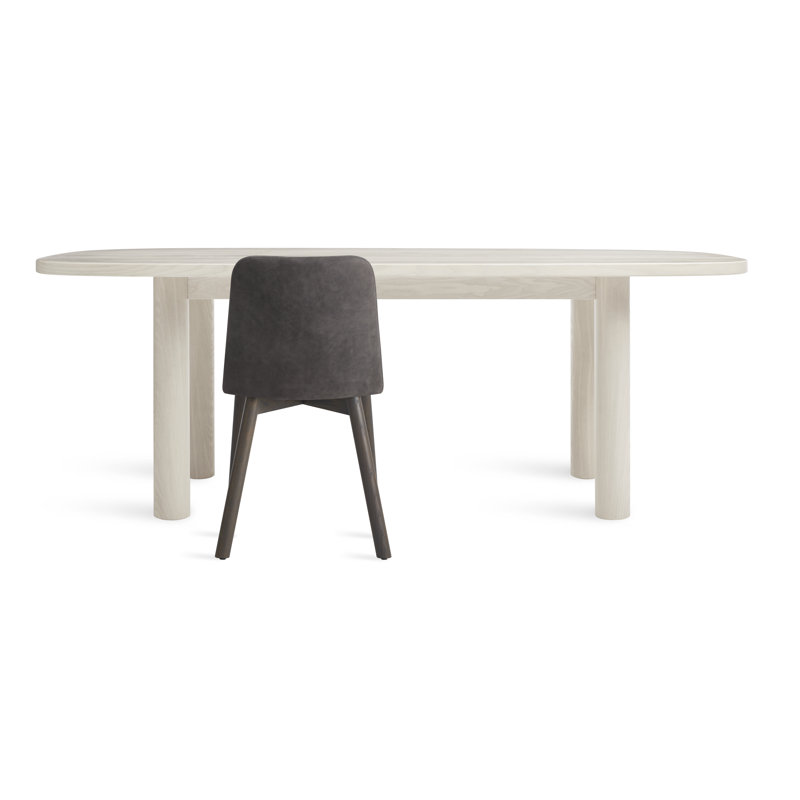Good Times Oval Solid Wood Dining Table, Whitewashed Ash, 45" W x 100" L
