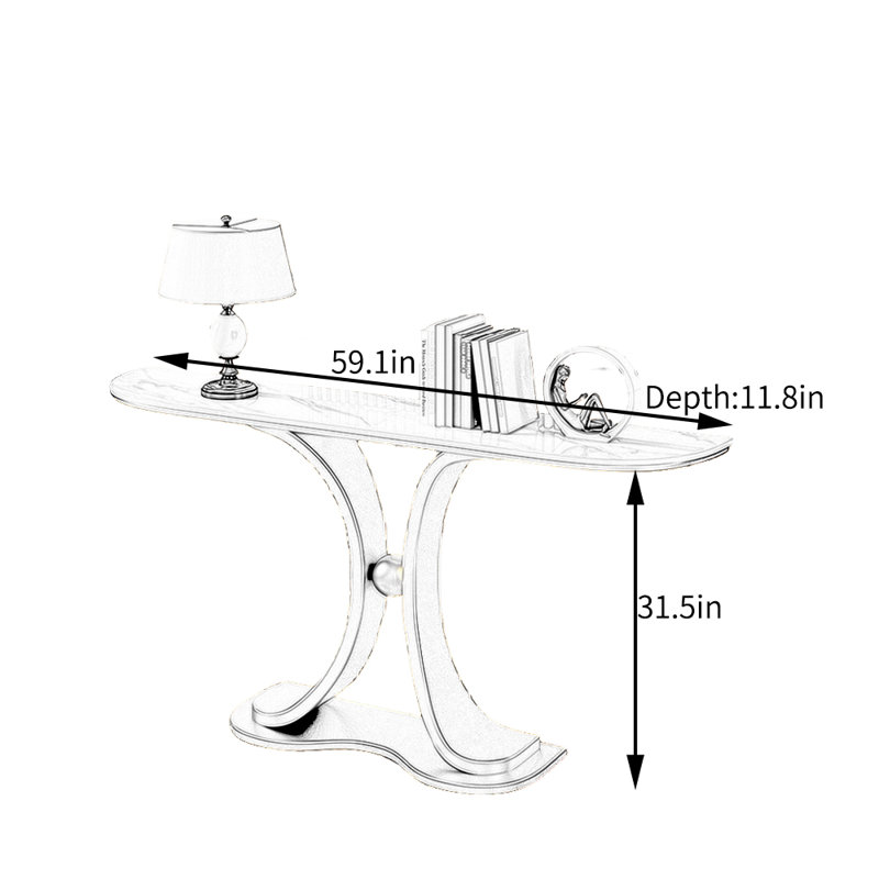 Cayley, 31.5" H x 59.1" W x 11.8" D, White, Black