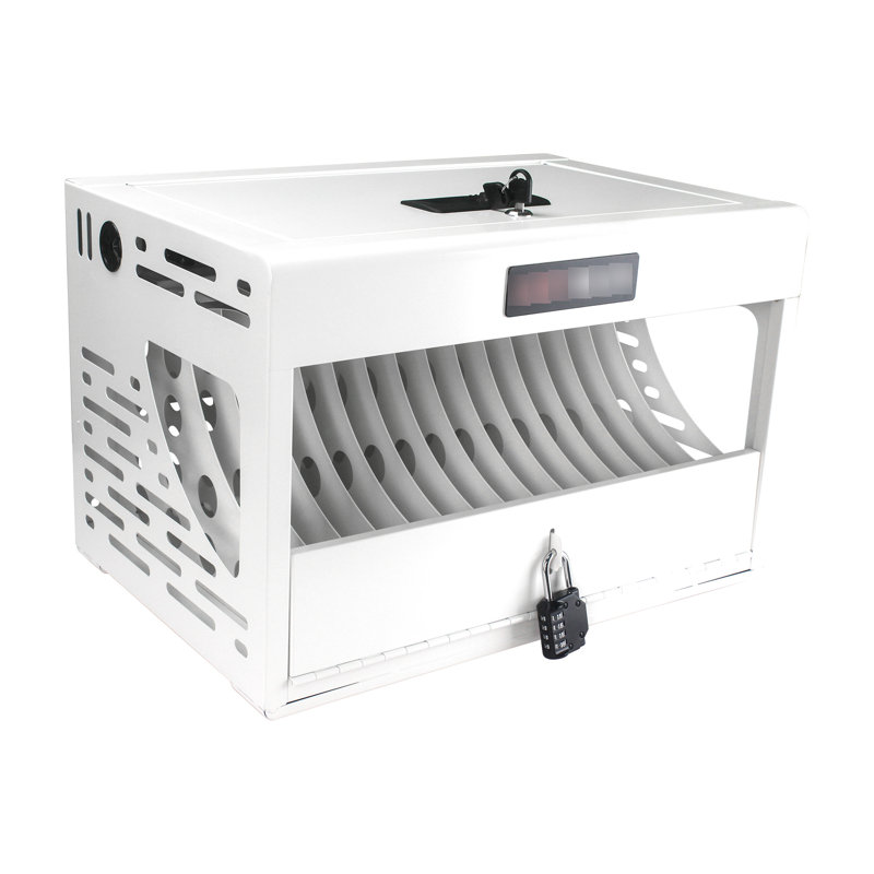 Armoire de charge pour 16 appareils - verrouillable, blanc, espace bureau, salle de classe, convient à différents modèles d'équipement numérique