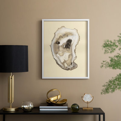 Impression encadrée sépia Oysters II - bois massif