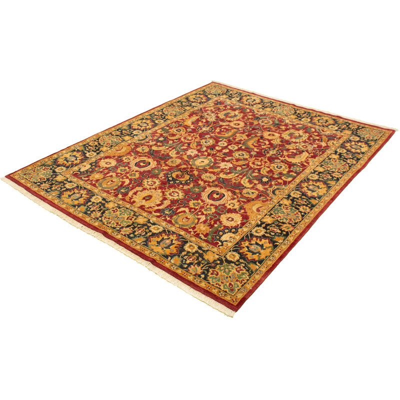 One-of-a-Kind Rectangle 8' X 10'2" New Age Wool Area Rug in Blue/Dark Red/Beige