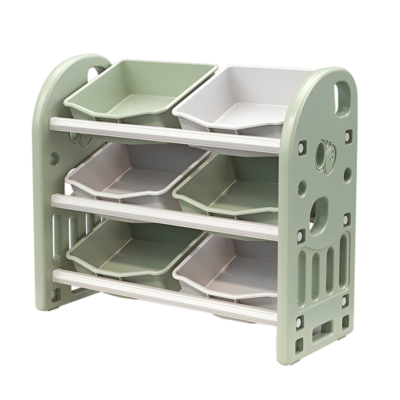 Rangement pour jouets pour enfants avec 6 bacs, Vert