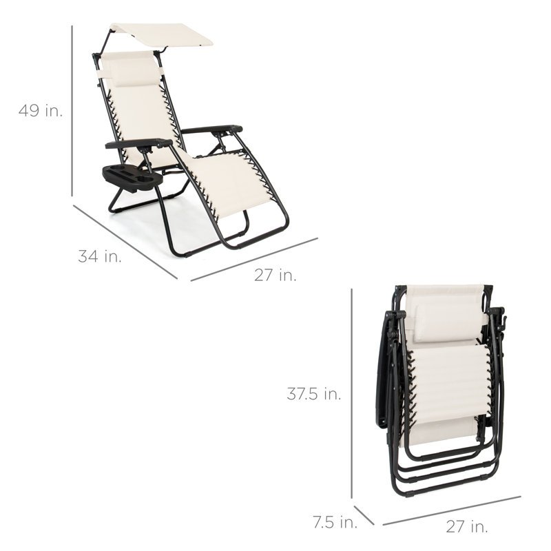Alahia Folding Recliner Chair, Ivory