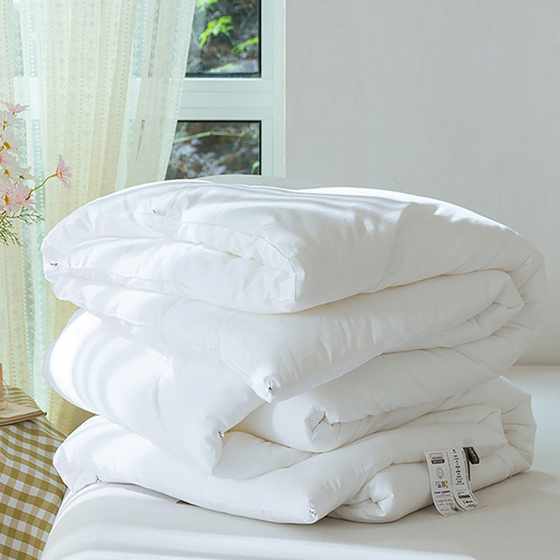 Solid Color Comforter Light Color 3 PCs Bedding Set Pure Color Bed Comforter Set, White, Full Comforter + 2 Pillowcases