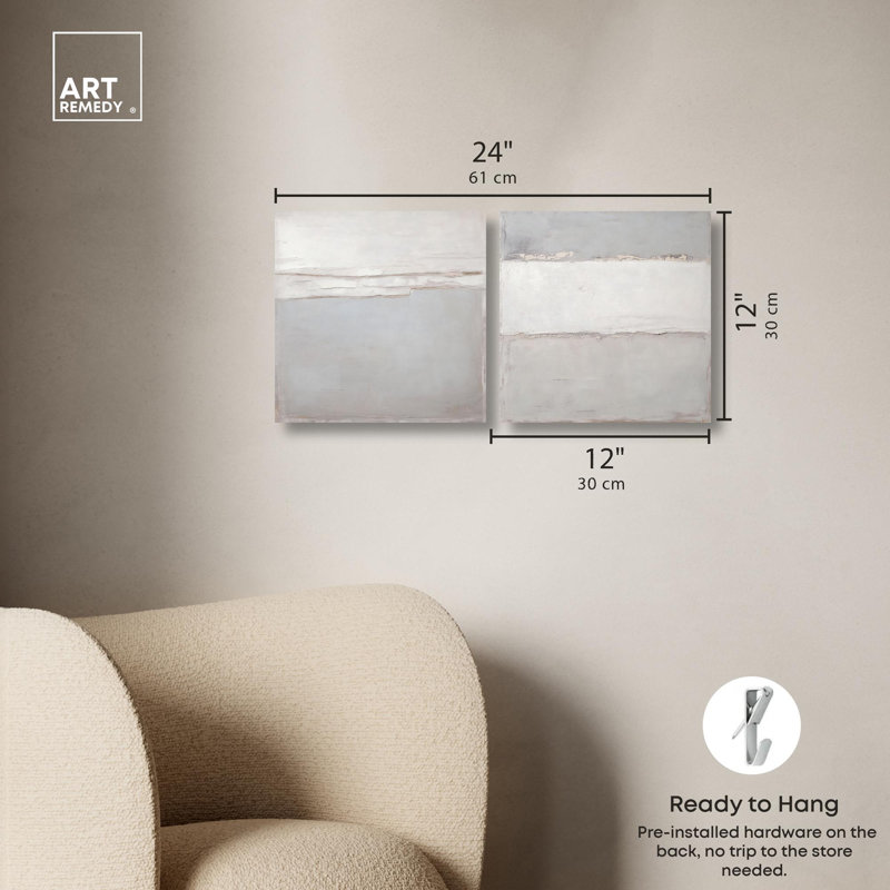 Luxe Abstract Art 2 Panel Set Canvas Print by , Wrapped Canvas, Does Not Apply, 12" H x 12" W
