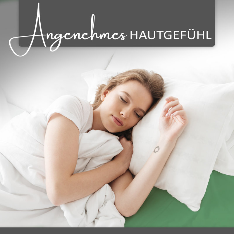100% Cotton Jersey Knit Fitted Sheet, Green, European Double (140 x 200cm)