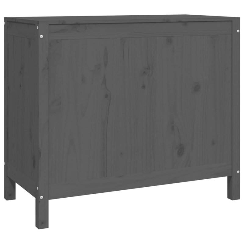 Wood Laundry Sorter, Grey