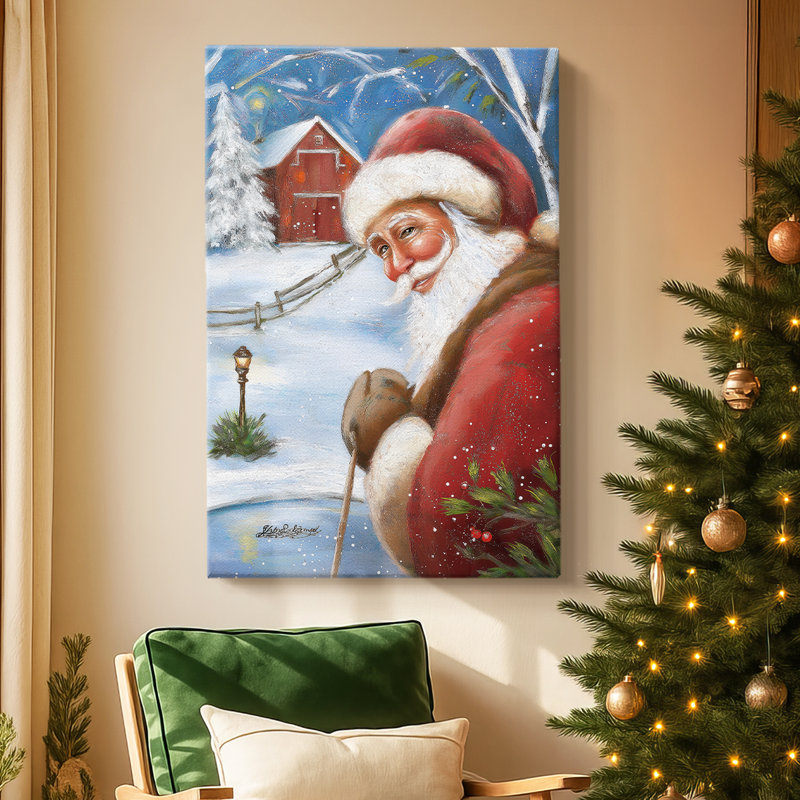 Sapin pâle d'hiver - Toile tendue avec châssis de qualité supérieure, H 48 po x l 32 po