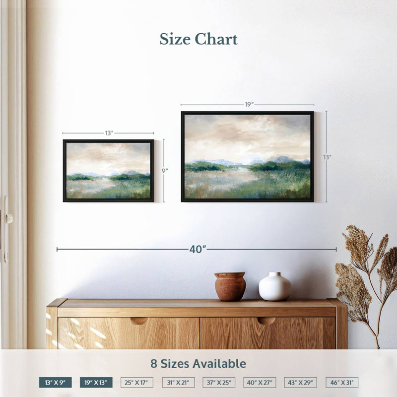Calmer Vista, Cadre flottant noir, 13 po x 9 po