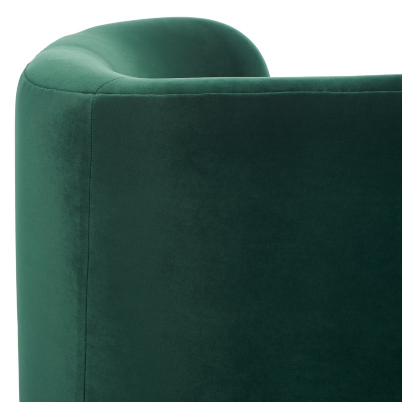 Midway Velvet Chaise Lounge, Dark Green