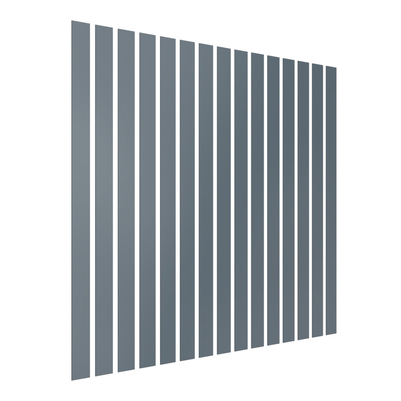 Dark Grey Acrylic Decorative Wall Panel Kit with Adjustable Slats