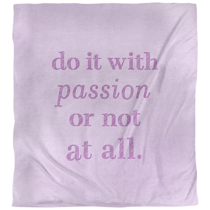 Housse de couette simple avec citation inspiration passion, Housse de couette pour grand lit, Violet
