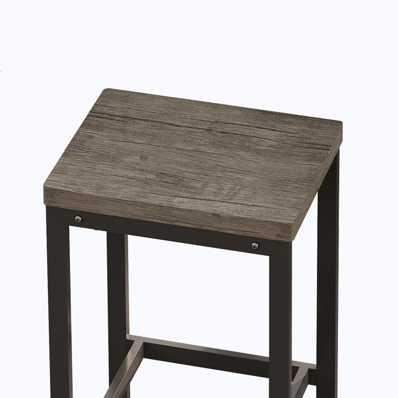 Ensemble de table de salle à manger longue avec 3 tabourets, Marron foncé