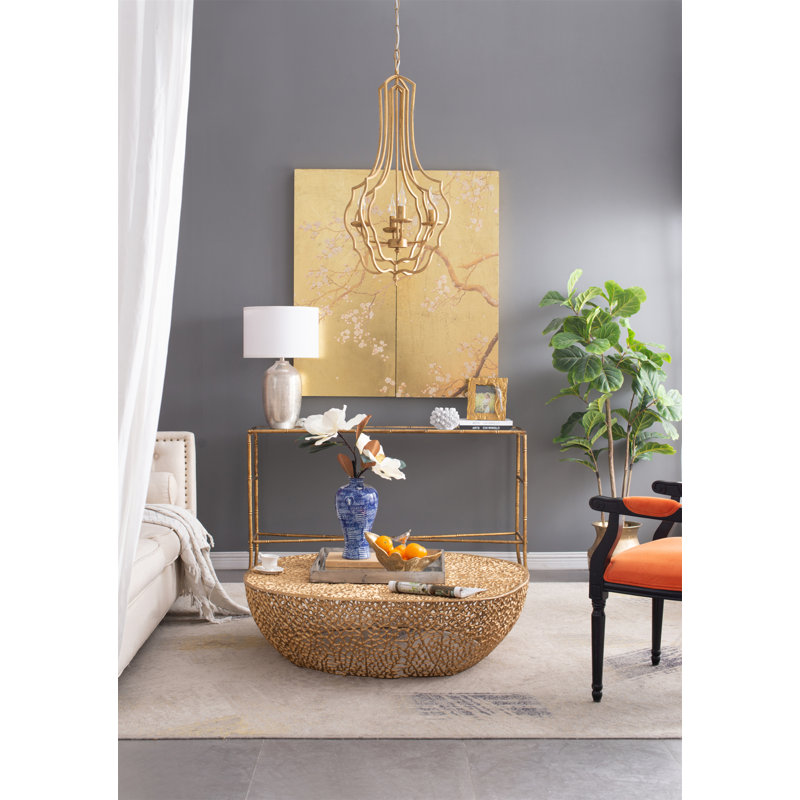 4 - Light Metal Chandelier, Hanging Light Fixture with Adjustable Chain for Kitchen Dining Room Foyer Entryway, Bulb Not Included