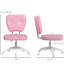 Fauteuil à dossier moyen rose pour tâches de bureau - Hauteur réglable, pivotant, cuir d'unité centrale, dossier d'équipement sans accoudoir, cuir