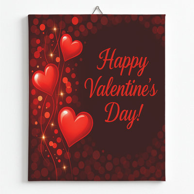 De Saint-Valentin par DC, reproduction d'art sur toile encadrée | Toile pour la vie, la chambre à coucher, le bureau, affiche de photo de décoration murale sur toile pour la Saint-Valentin - fabriquée aux États-Unis | 18 x 24