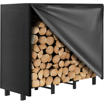4FT Firewood Rack with Waterproof Cover