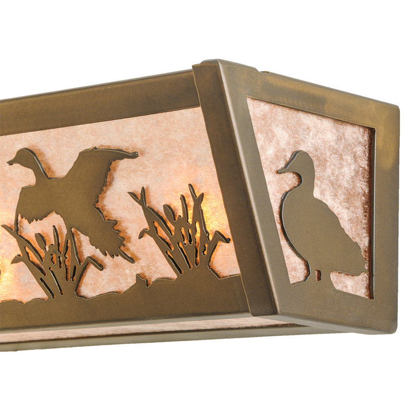 Rustic Lodge 4 - Light Bath Bar, Antique Copper, Amber