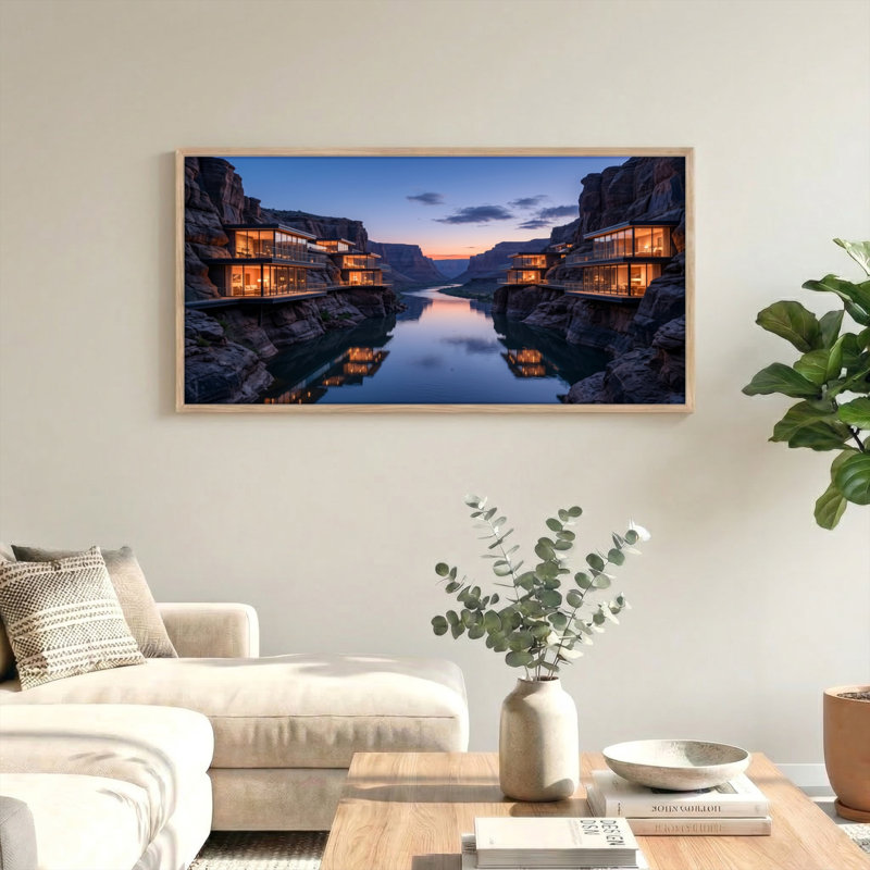 Canyon Lodge, reproduction d'art sur toile, ensemble de 1, L 40 po x H 20 po, Naturel