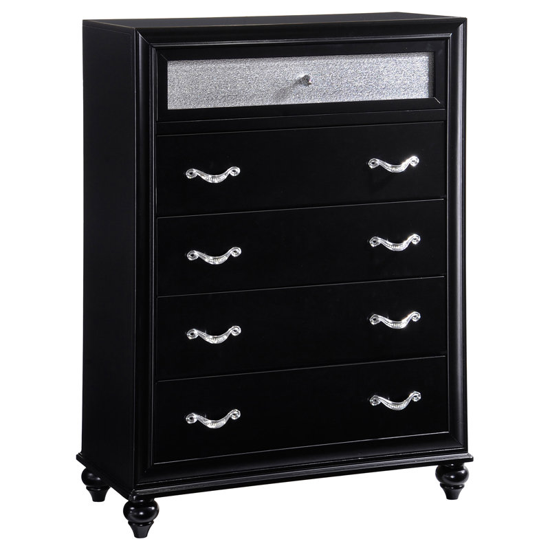 Dasher 5-drawer Bedroom Chest Black, Black