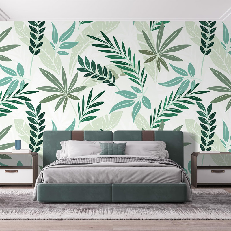 Tropical Leaf Peel & Stick Floral Border, 108" L x 168" W