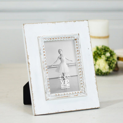 VIP Wood 7.5 in. White 4x6 Photo Frame