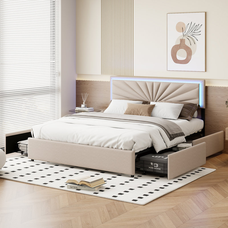 Metal Storage Bed, European Double (140 x 200 cm)