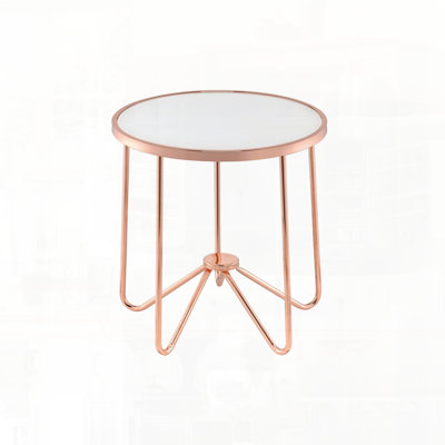 Table de bout en verre et en métal