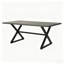 Ensemble repas d'extérieur 7 pièces en aluminium et corde tissée, gris et noir-133673295