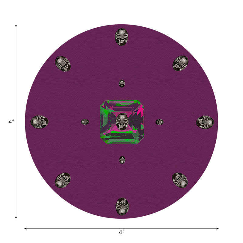 Sous-verres ronds en cuir Asscher, Pluie mauve
