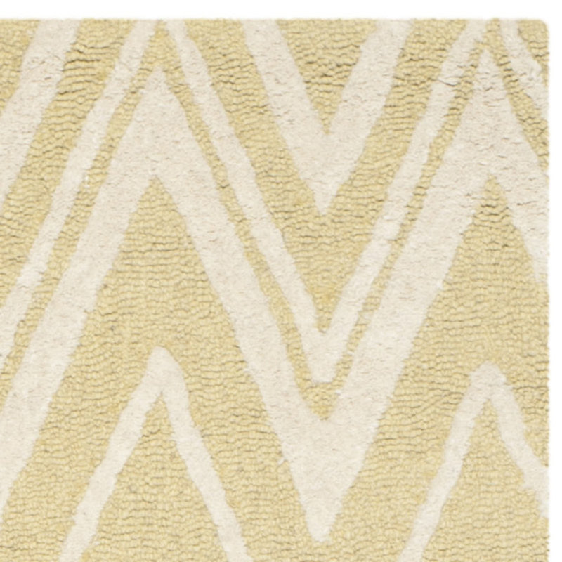 Sanyla Hand Tufted Wool Chevron Rug, Rectangle 2' x 3'