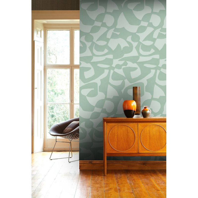 Susan Hable Abstract Wallpaper Double Roll, Green