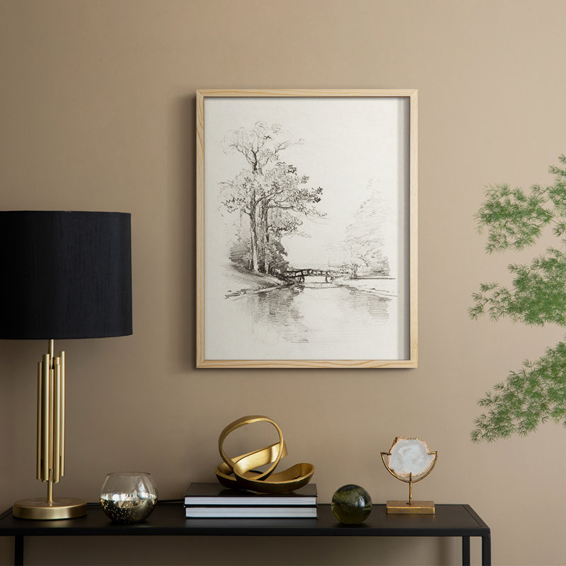 Reproduction encadrée rétro XCV - bois massif, Naturel, H 30 po x l 24 po
