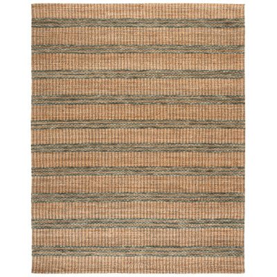 Martha Stewart 9525, jute touffeté à la main à 40%; 40% laine; Tapis rayé 20% coton