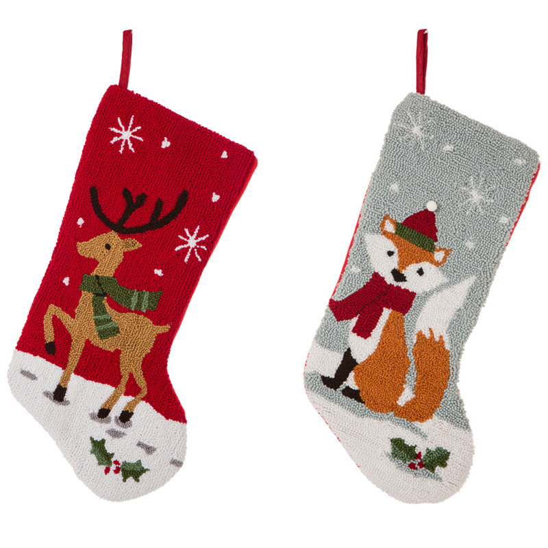 Chaussette de renne et renard