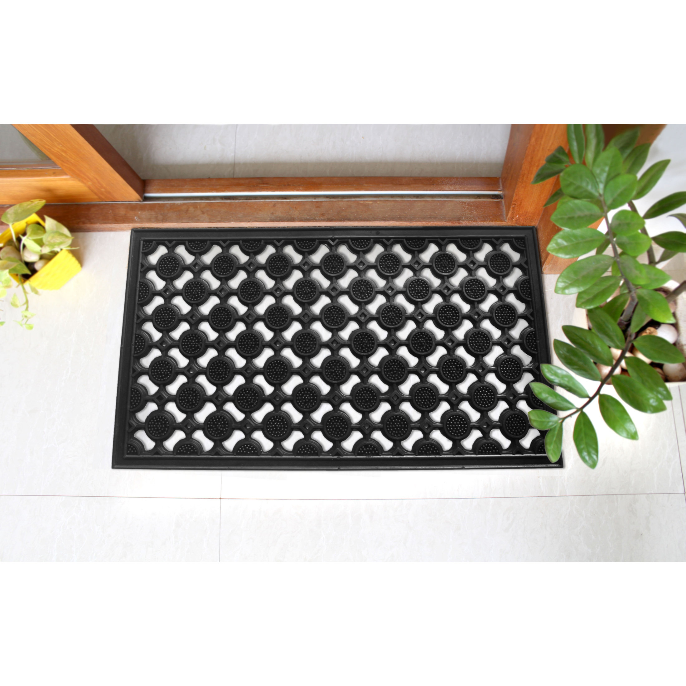 Black Weave 24 x 36 Rubber Door Mat Tray MSI