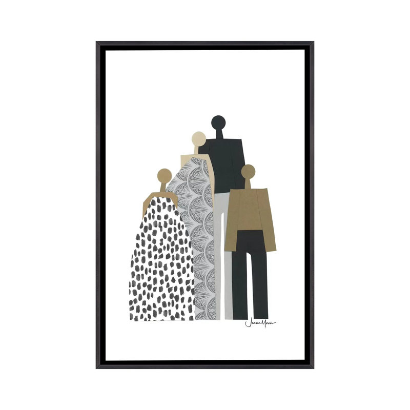 Reproduction d’art sur bois de Lou Lou par Lou Lou, H 26 po x l 18 po x 1,5 po, Toile avec cadre noir patiné, Pas de tapis