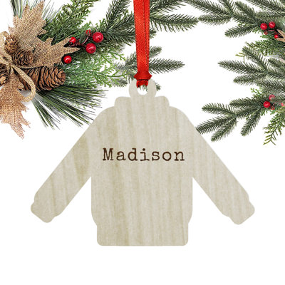 Personalized Laser Engraved Wood Christmas Ornament