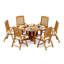 5 Pcs Grade-A Teak Wood Dining Set: 48" Round Butterfly Table And 4 Marley Folding Reclining Arm Chairs #11MR0904-2030697375
