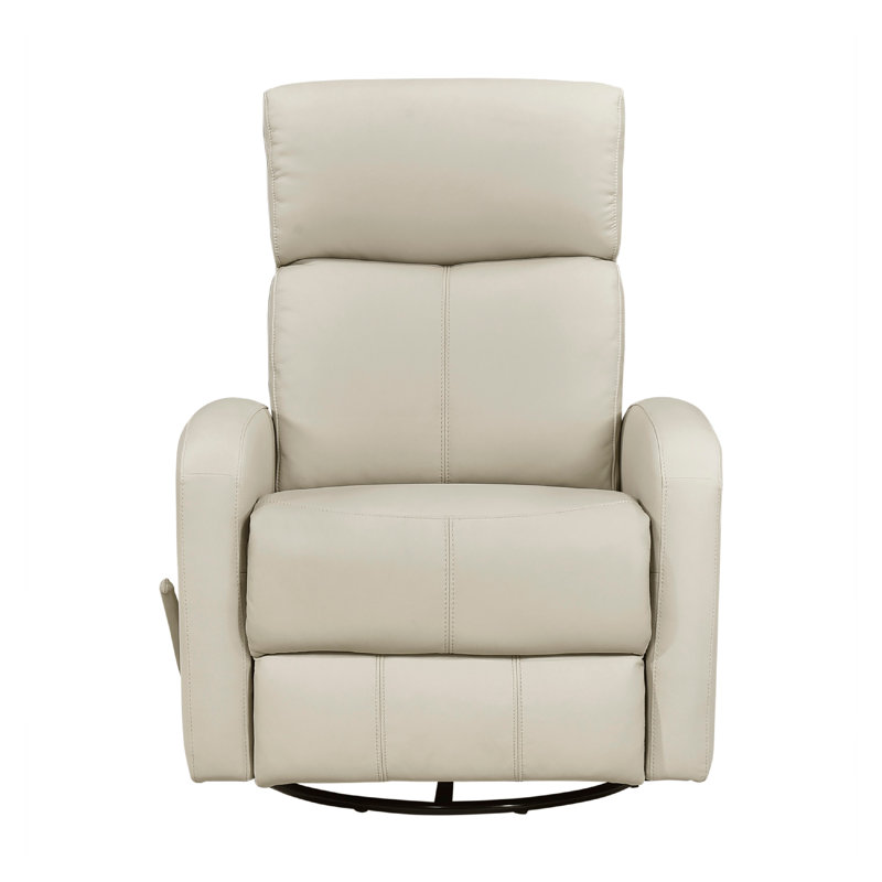 Fauteuil inclinable manuel pivotant avec poignée à tirer Sery, cuir beige Sery, Beige