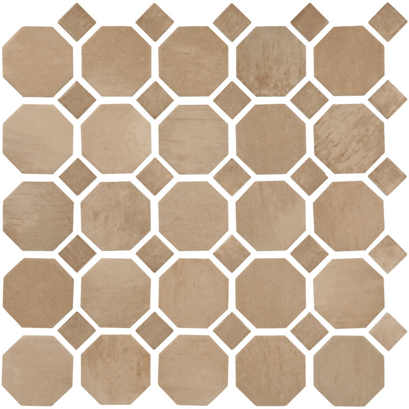 Carreau de mosaïque à pois octogonaux 12 x 12 Daltile Relicca (10 pièces par carton) (10,00 pieds carrés par carton), Foxed