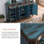 Banc de rangement bleu en bois manufacturé-1693947811