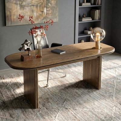 70.9'' W Solid Oak Executive Computer Desk