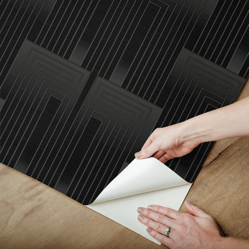 Vanishing Peel & Stick Wallpaper, Black/Copper