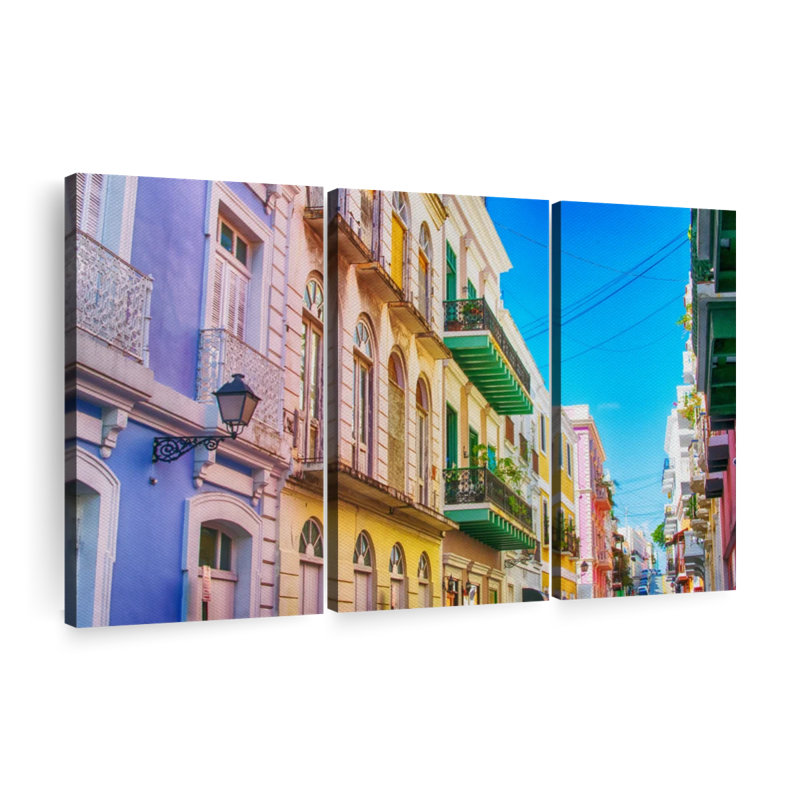 «Colorful San Juan Street» sur toile, H 36 po x l 57 po x P 1,25 po