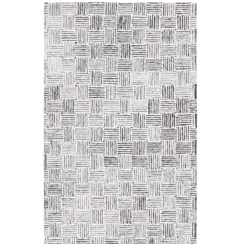Tapis en coton touffeté à la main Tonnia, Rectangle de 5 pi x 8 pi