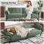 Canapé convertible en lin 89 po, canapé-lit futon avec 2 coussins carrés, dossier réglable et accoudoirs pour le salon-1541551051