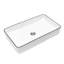 Lavabo de salle de bain rectangulaire en céramique 24 "x 14" blanc avec rebord noir-100998247