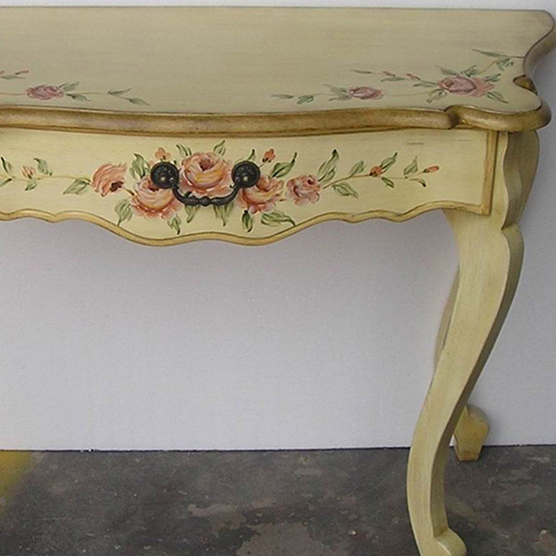 Console peinte à la main, Beige