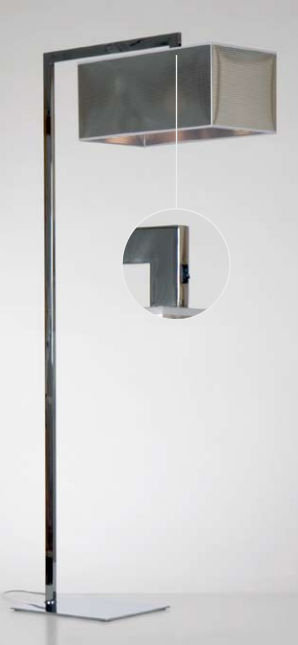 Bannock 20cm H Cotton Rectangle Lamp Shade, Chrome